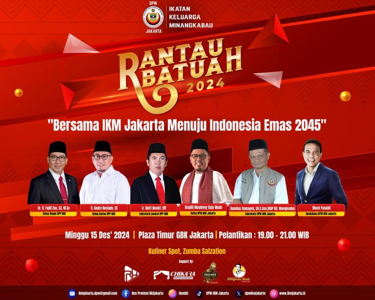 Braditi Moulevey Rajo Mudo: Pengurus IKM Jakarta Dilantik Minggu, Hadirkan Festival Rantau Batuah dan Talk Show